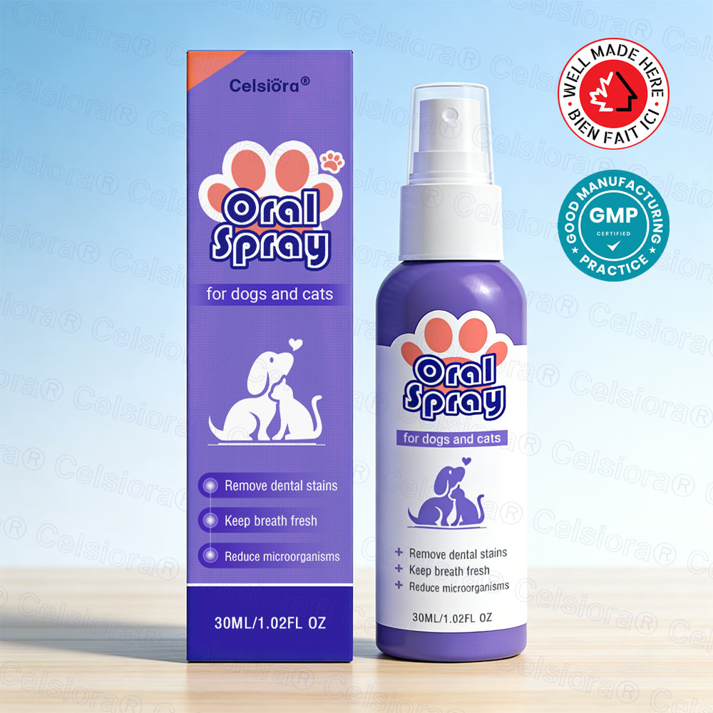 Celsiora® Pet Oral Spray ✅ Freshen Breath, Remove Tartar & Promote gum regeneration, stabilize teeth 🦷 upsell