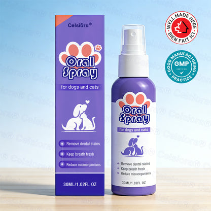 Celsiora® Pet Oral Spray ✅ Freshen Breath, Remove Tartar & Promote gum regeneration, stabilize teeth 🦷 upsell